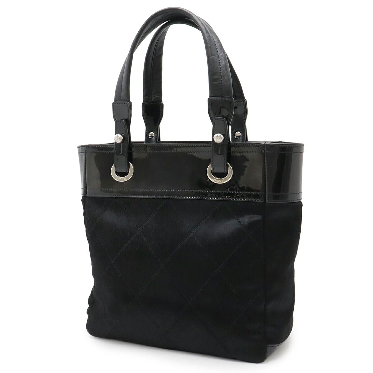 Chanel Paris-Biarritz Haircalf Patent Leather Tote Bag