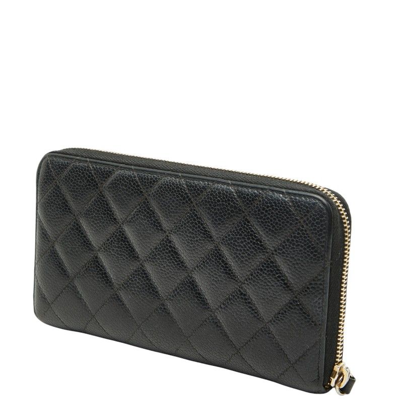 CHANEL Coco Mark Matelasse Caviar Skin Long Wallet