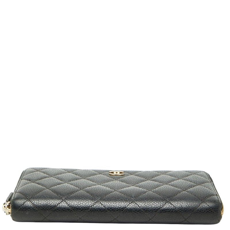 CHANEL Coco Mark Matelasse Caviar Skin Long Wallet