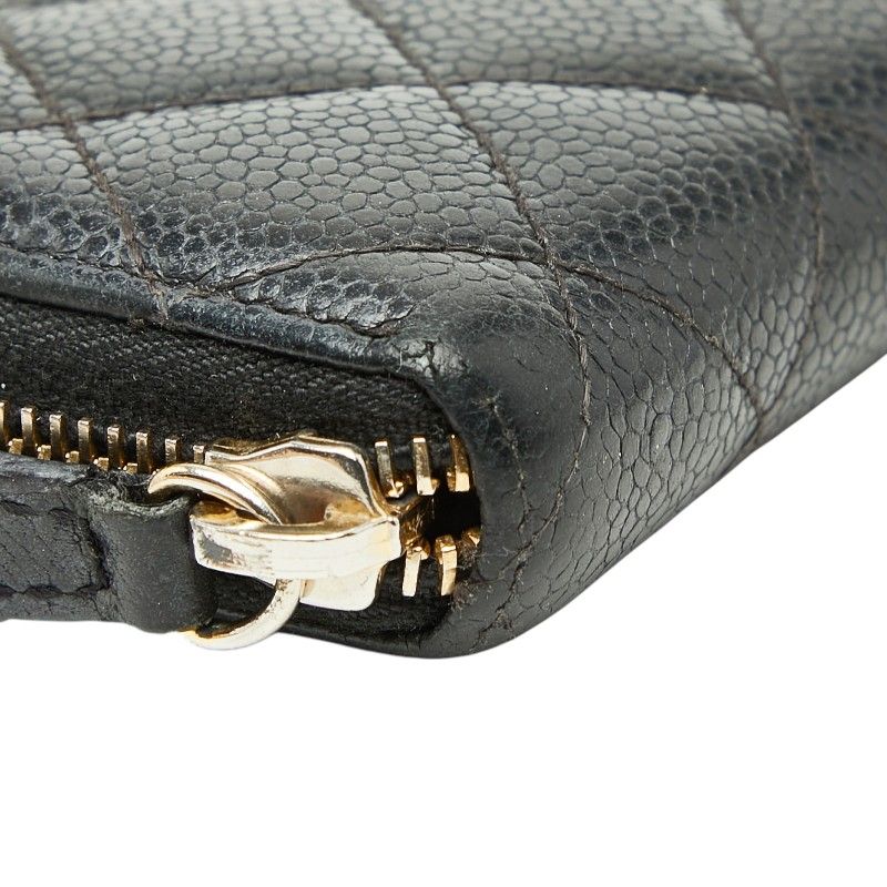 CHANEL Coco Mark Matelasse Caviar Skin Long Wallet