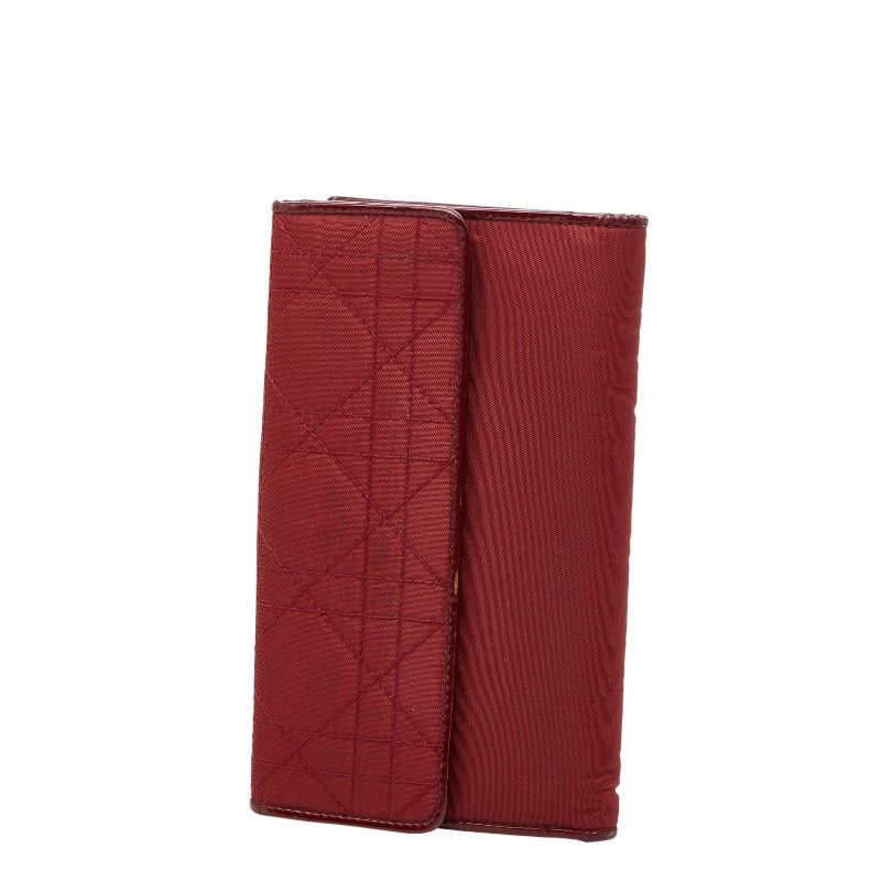 Dior Cannage Stitch Nylon Leather Long Wallet