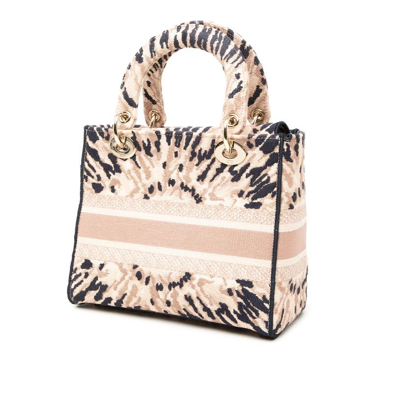 Dior Lady Dior Tie-Dye Embroidery Canvas 2way Bag