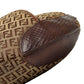 FENDI Zucchino Canvas Leather Shoulder Bag