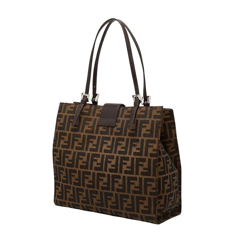 FENDI Zucca Canvas Leather 2way Bag