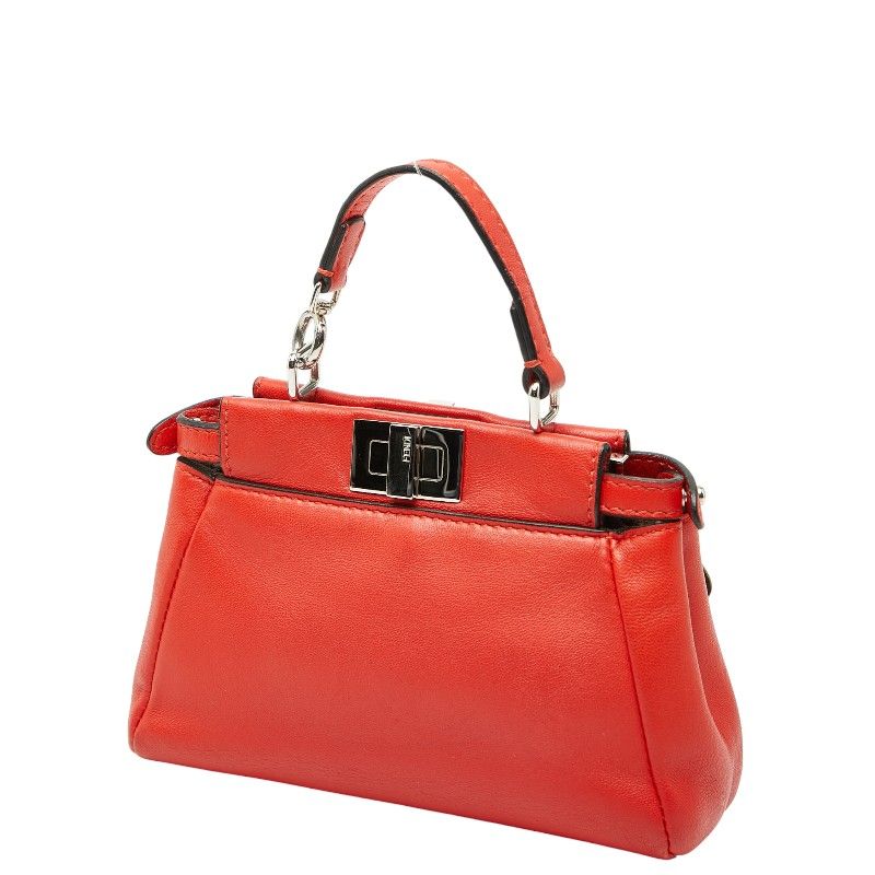 Fendi Micro Peekaboo Flower Motif Leather 2way Bag