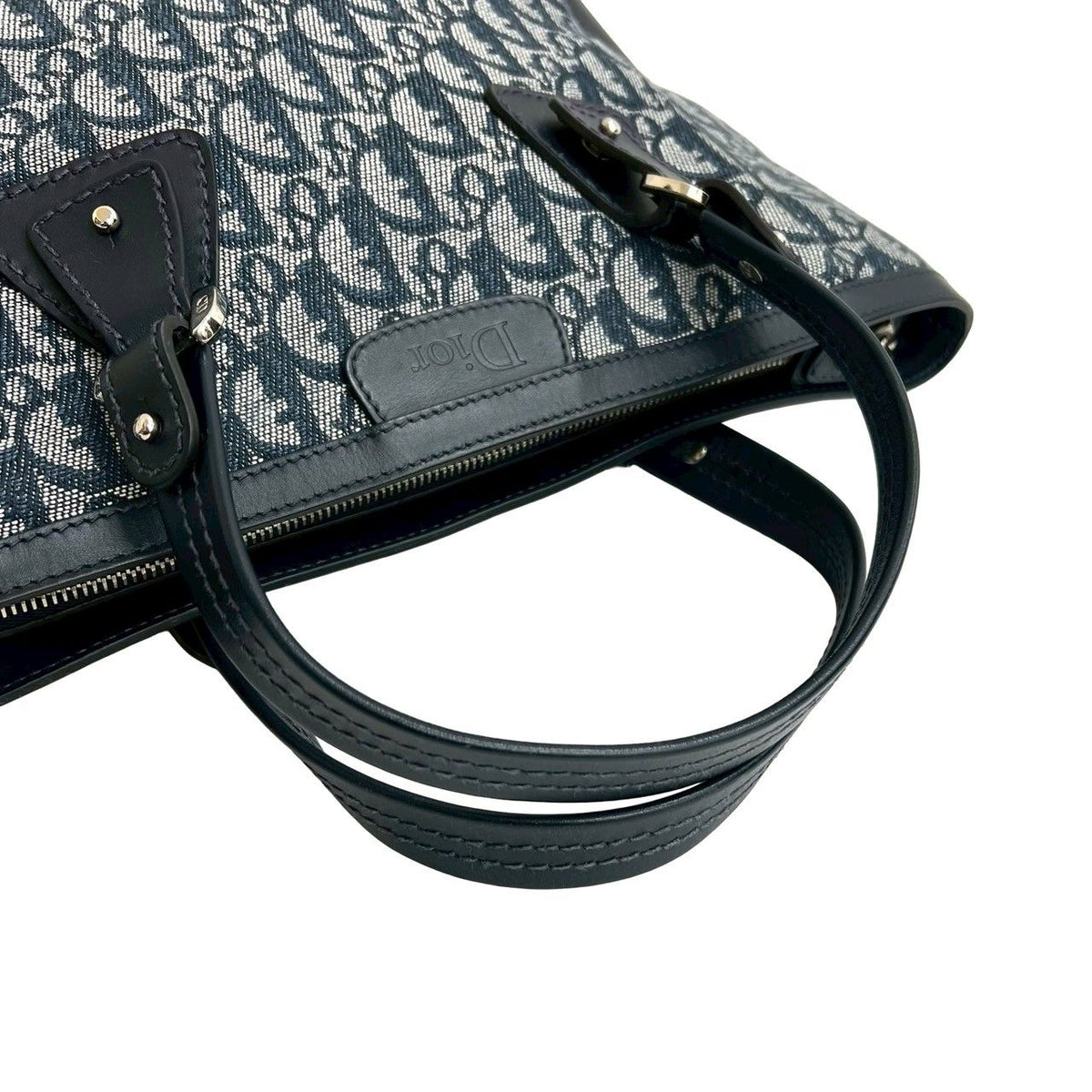 Christian Dior Trotter Canvas Leather Handbag