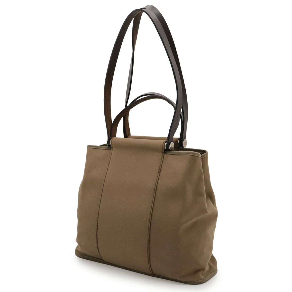 Herm s CabasPM Toile Officier Leather 2way Bag