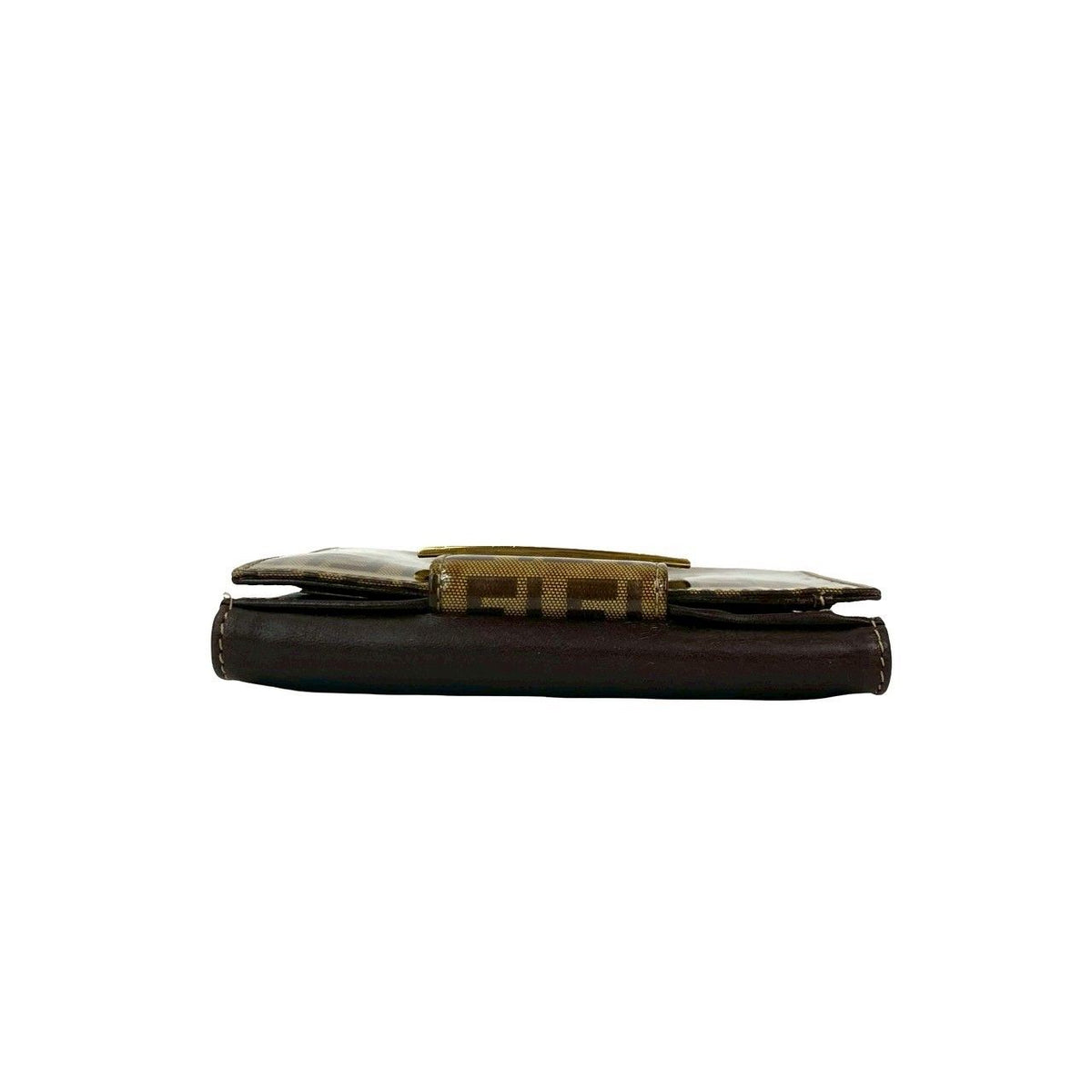Fendi Zucchino Leather Patent Leather Wallet