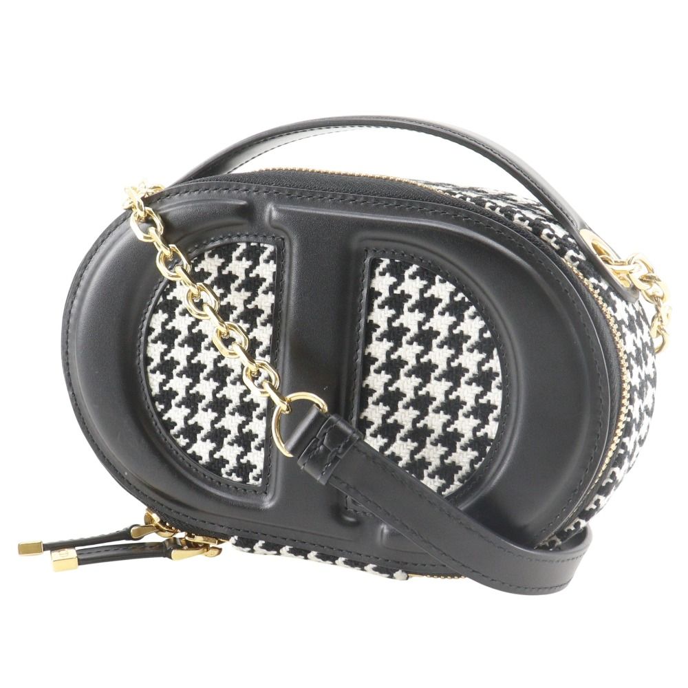 Christian Dior CD Signature Houndstooth Canvas 2way Shoulder Bag