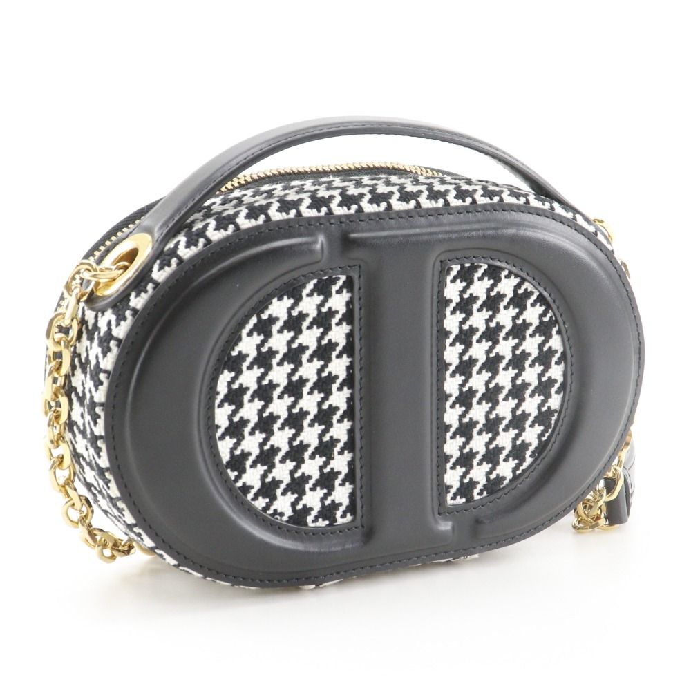 Christian Dior CD Signature Houndstooth Canvas 2way Shoulder Bag