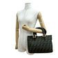 Fendi Zucca Canvas Leather Handbag
