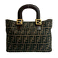 Fendi Zucca Canvas Leather Handbag