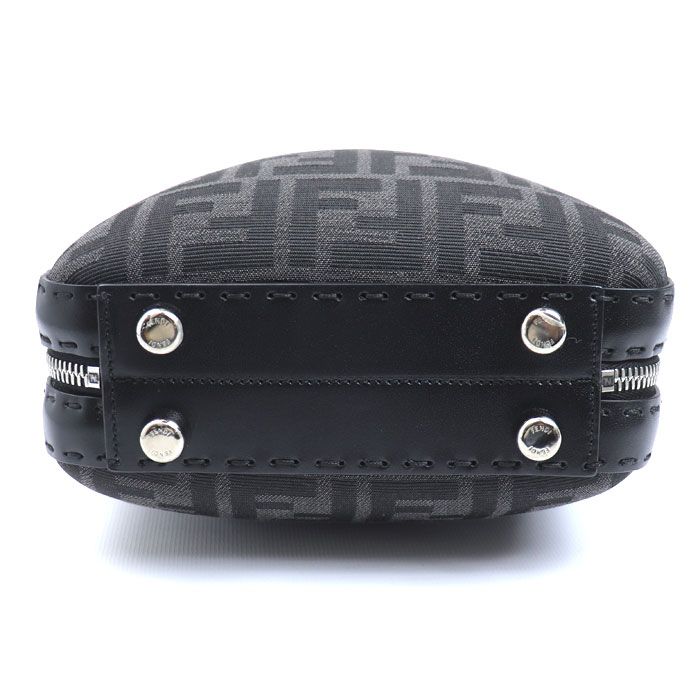 Fendi Mini Travel Zucca Canvas Leather Shoulder Bag