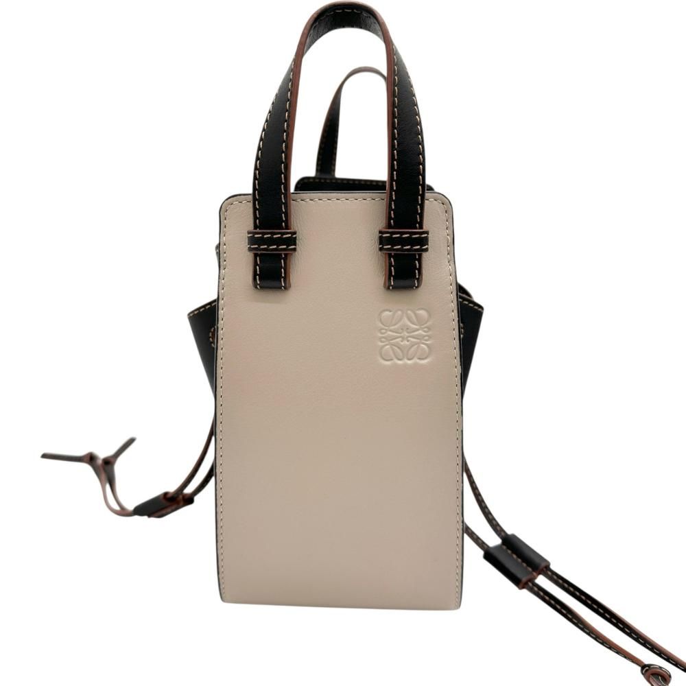 Loewe Hammock Drawstring Leather Canvas 2way Bag