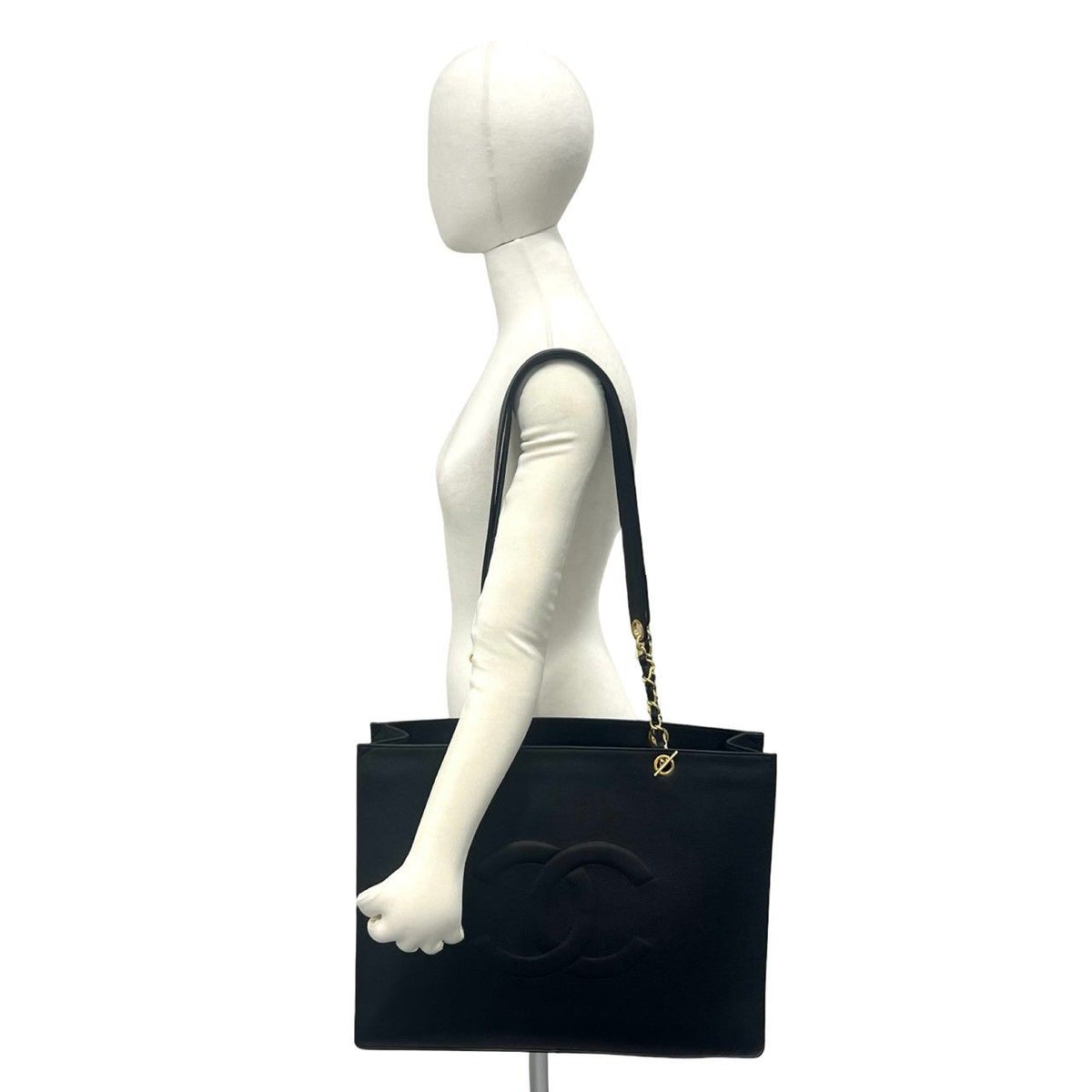 Chanel Coco Mark Caviar Leather Tote Bag