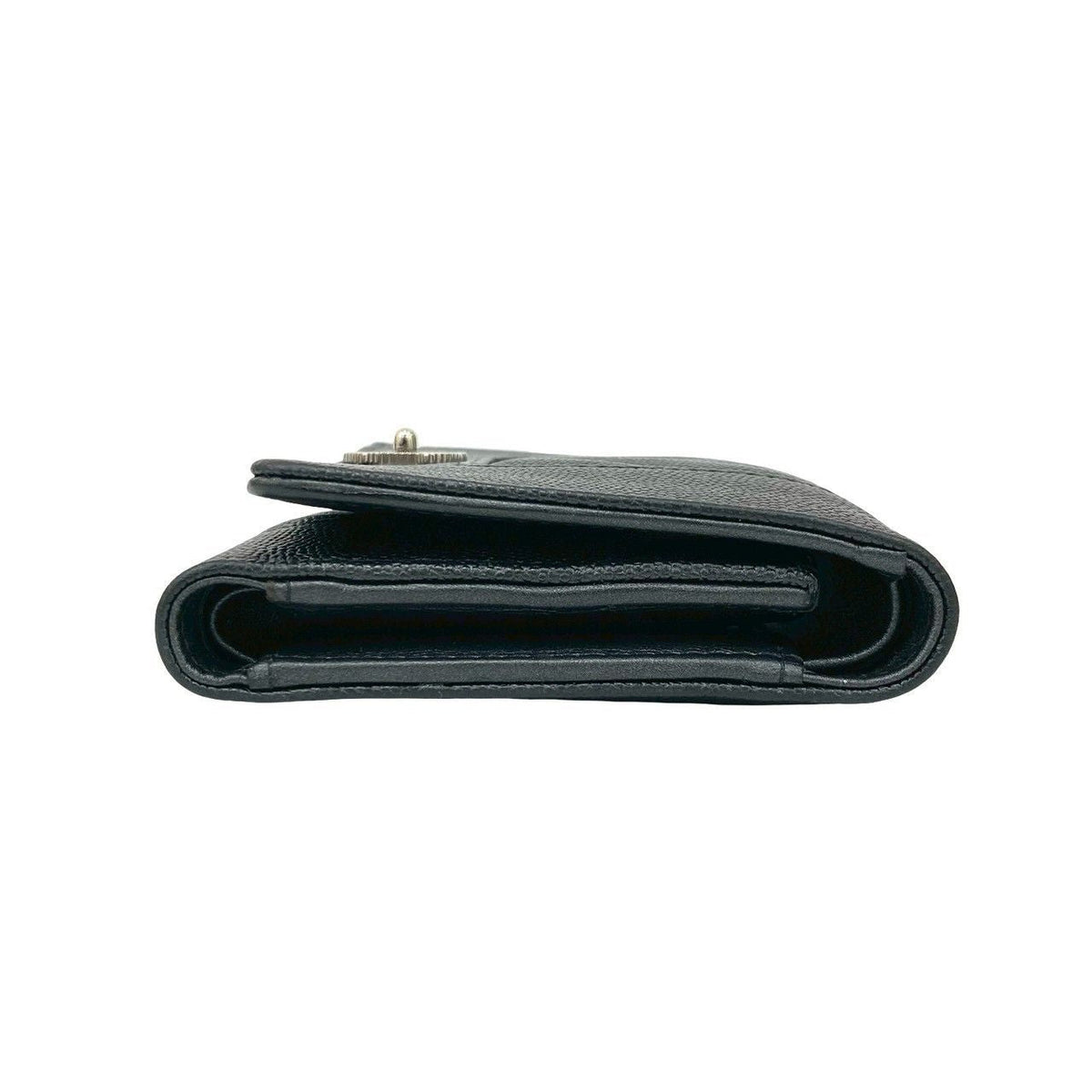 Chanel Mademoiselle Caviar Leather Tri Fold Wallet
