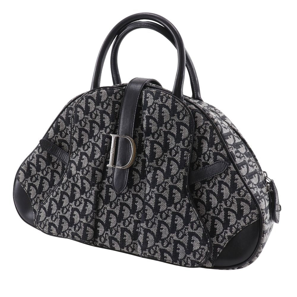 Christian Dior Double Saddle Bag Trotter Canvas Handbag