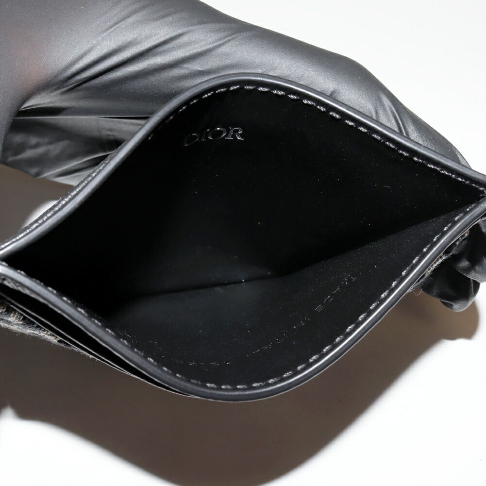 Dior Saddle Dior Oblique Jacquard Grained Calfskin Card Holder