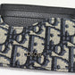 Dior Saddle Dior Oblique Jacquard Grained Calfskin Card Holder