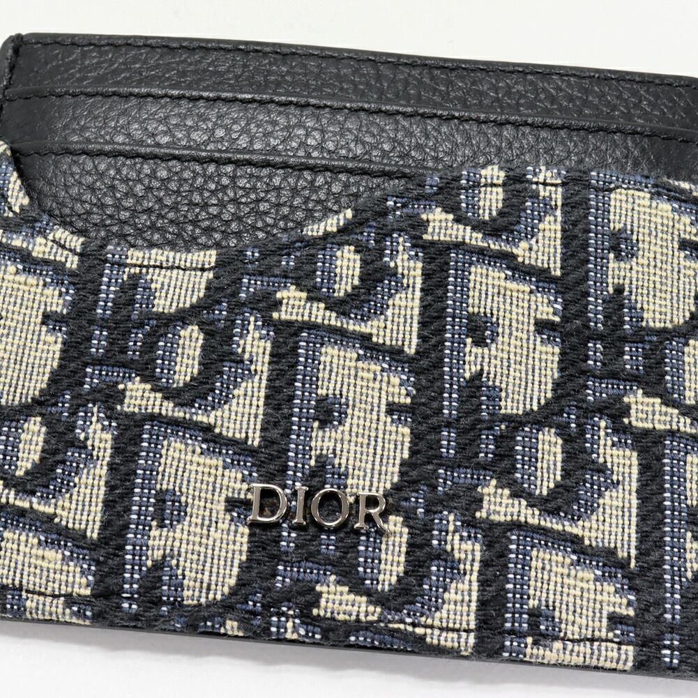 Dior Saddle Dior Oblique Jacquard Grained Calfskin Card Holder