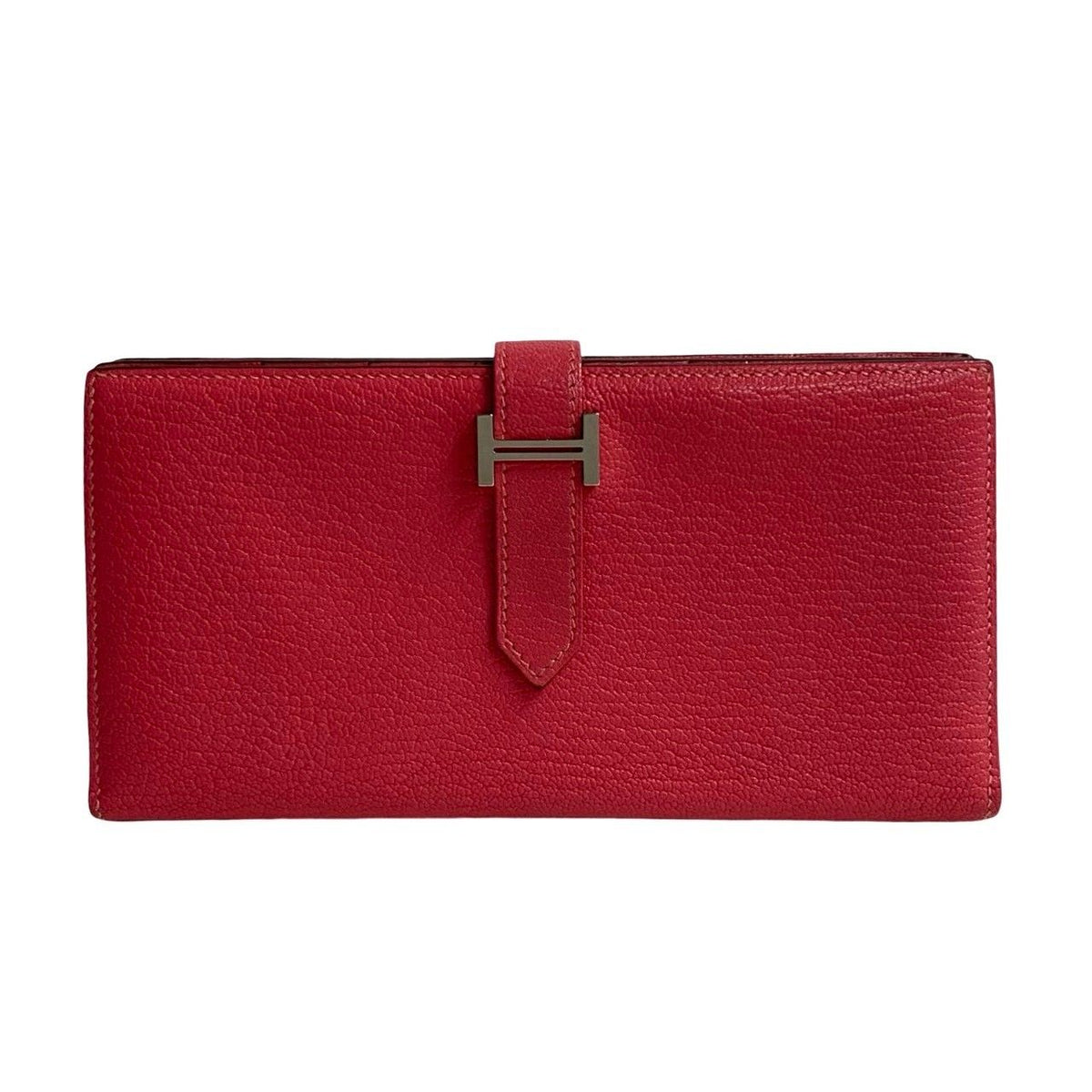 Herm s B arn Soufflet Chevre Long Wallet
