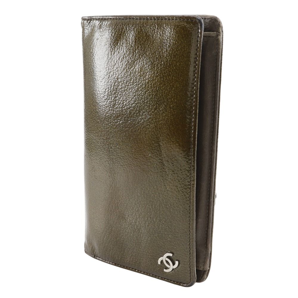 Chanel Coco Mark Patent Leather Long Wallet