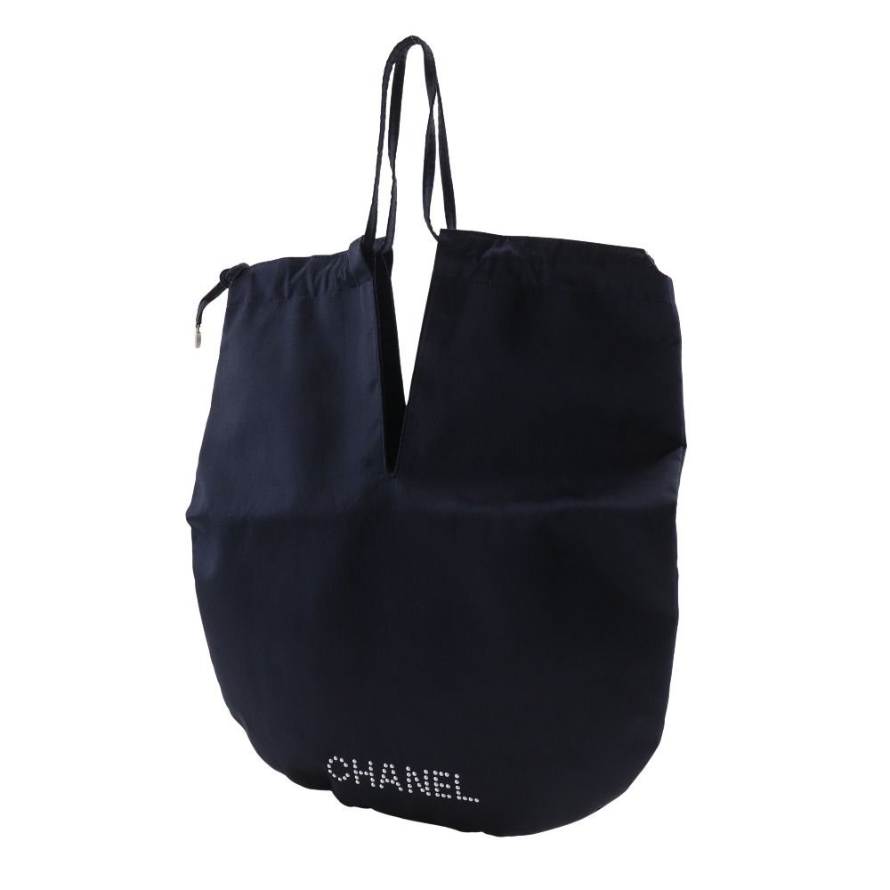 Chanel Pearl Logo Satin Shoulder Bag