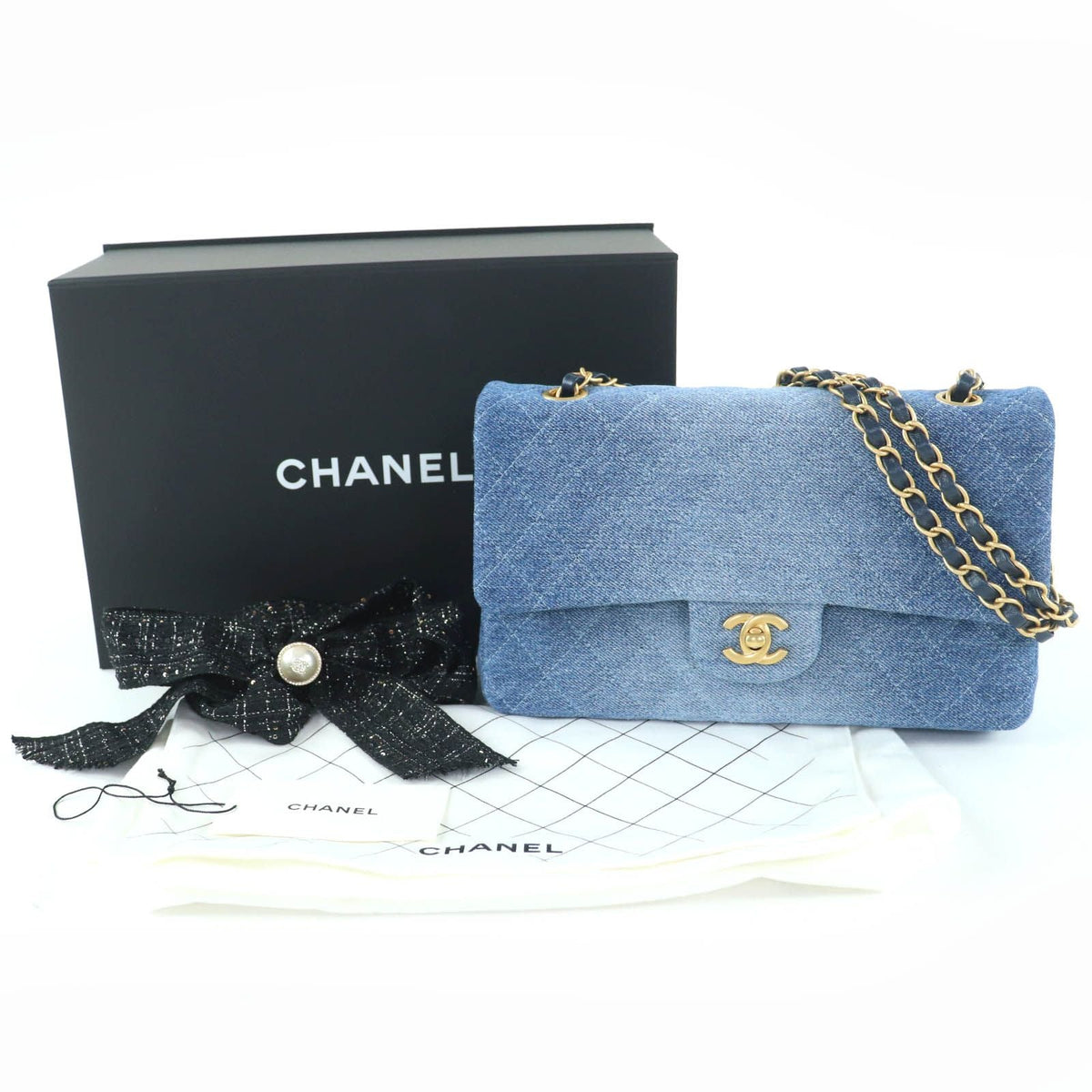 Chanel Matrasse 25 Denim Shoulder Bag