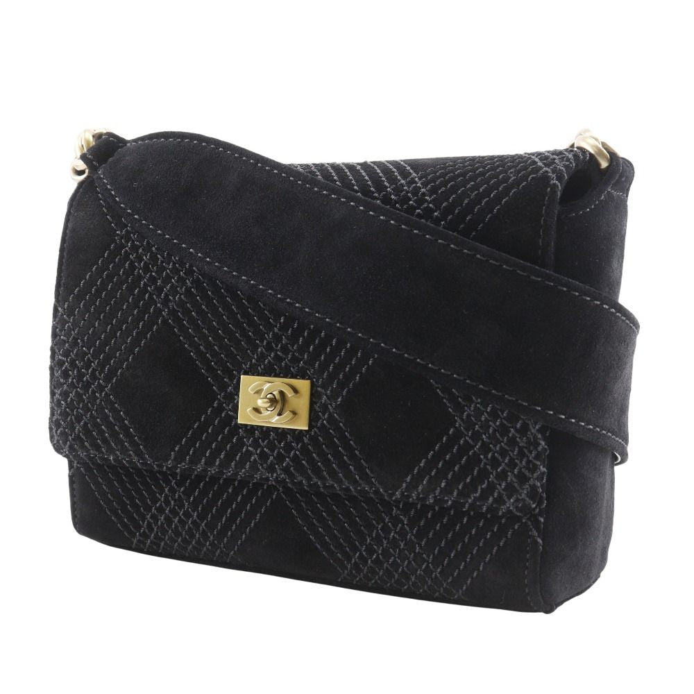 Chanel Wild Stitch Suede Shoulder Bag