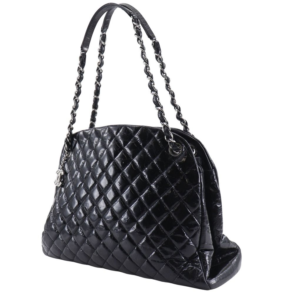 Chanel Mademoiselle Bowling Bag Patent Leather 2way Tote Bag