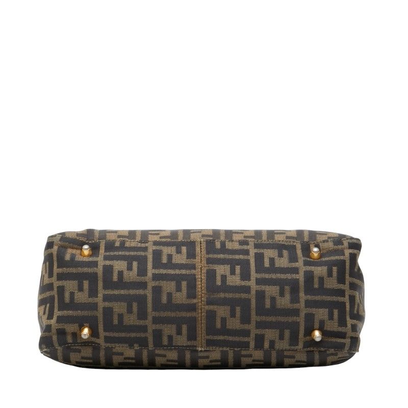 Fendi Zucca Canvas Leather Handbag