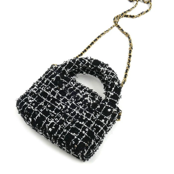 CHANEL Fabric Mini Chain Shoulder Bag