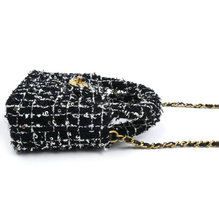 CHANEL Fabric Mini Chain Shoulder Bag