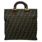 Fendi Zucca Canvas Leather Handbag