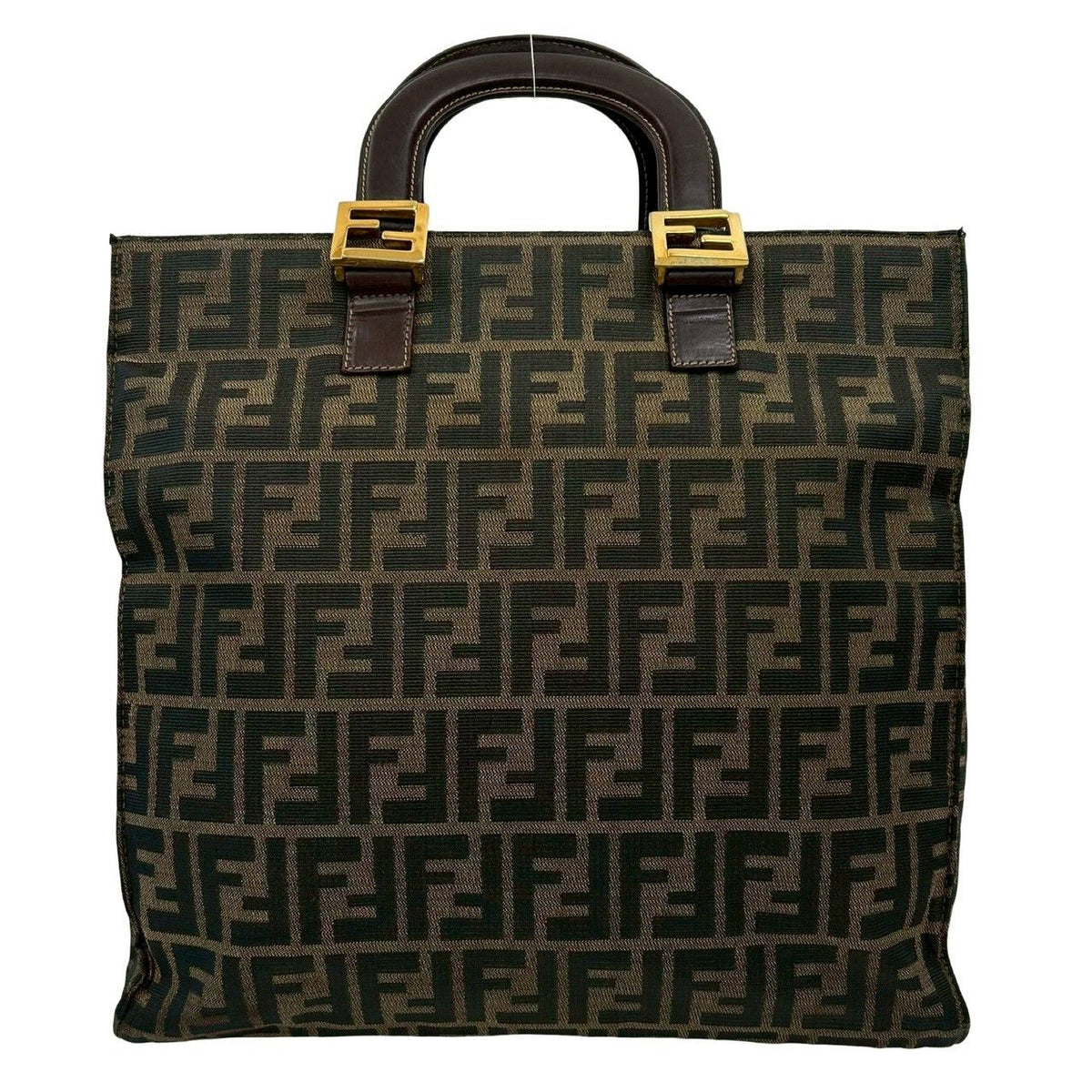 Fendi Zucca Canvas Leather Handbag