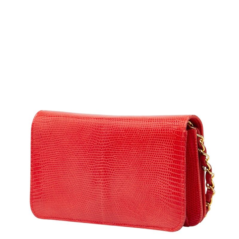 Chanel Coco Mark Lizard Chain Shoulder Bag