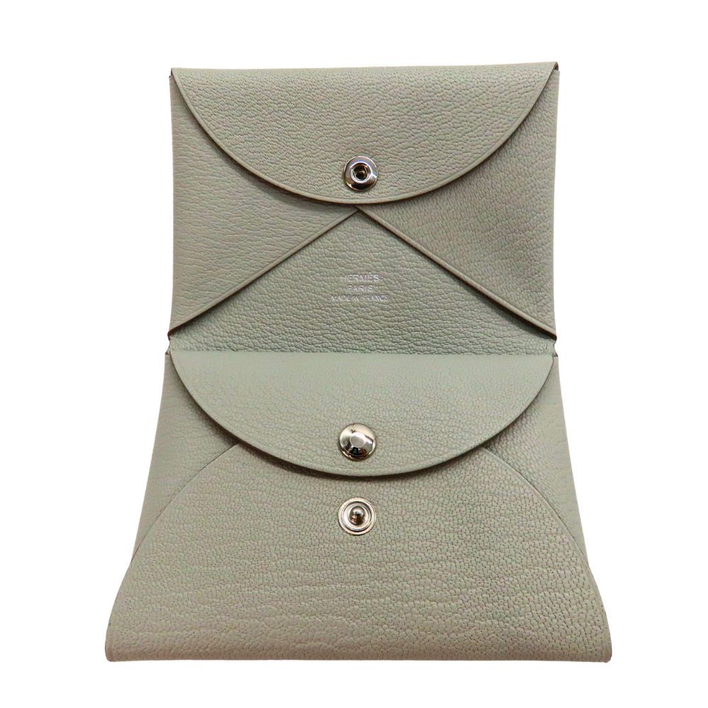 Hermes Calvi Duo Chevre Card Case Coin Case