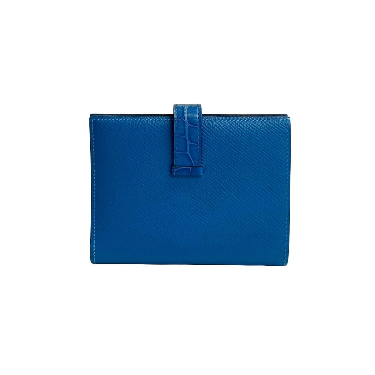 Hermes Bearn Compact Alligator Calfskin Wallet