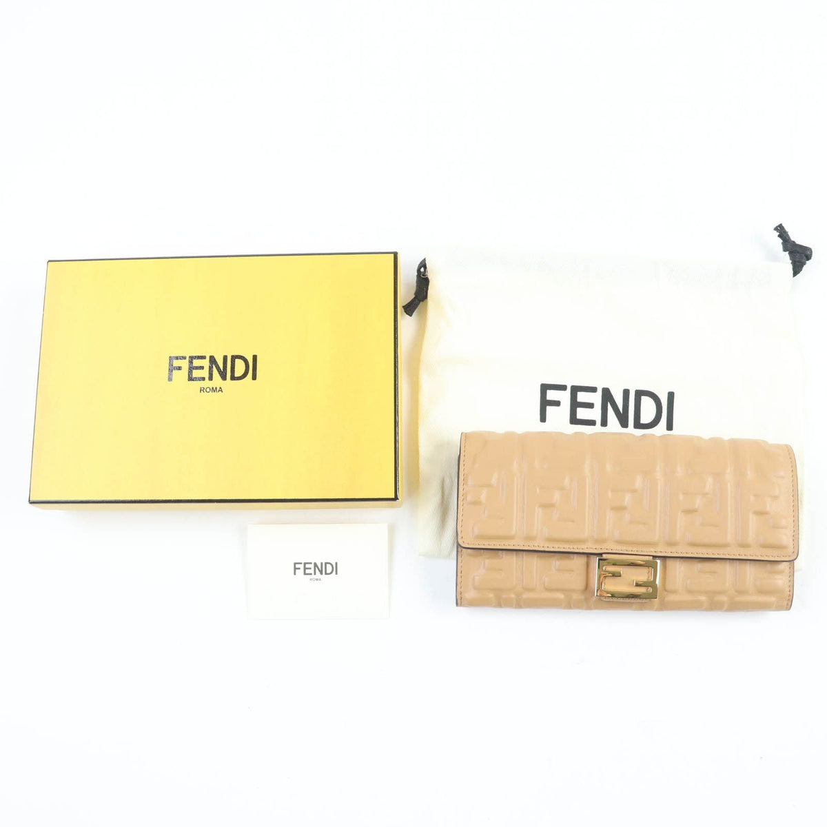 Fendi FFMetal Baguette Continental Leather Long Wallet