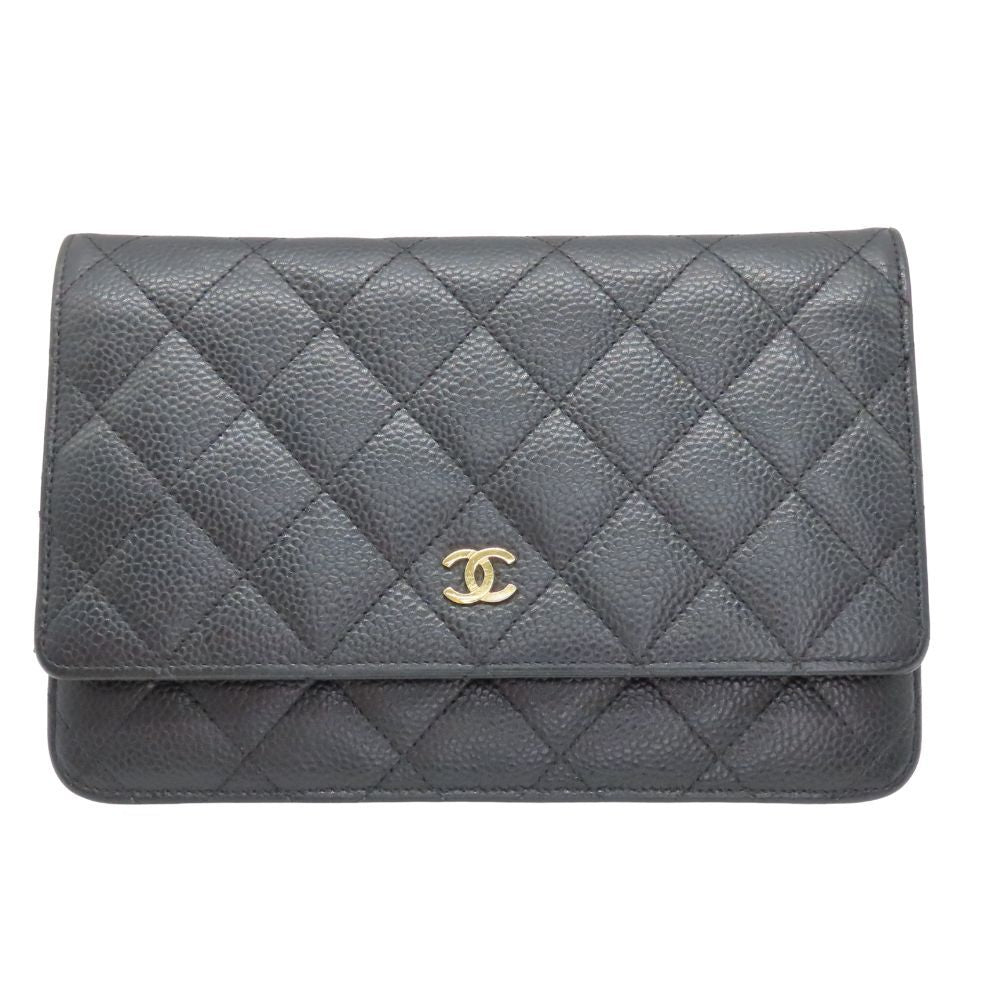 Chanel Chain Wallet Caviar Leather 2way Shoulder Bag