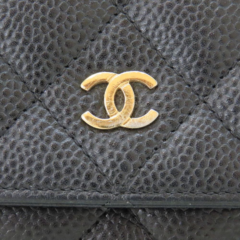 Chanel Chain Wallet Caviar Leather 2way Shoulder Bag