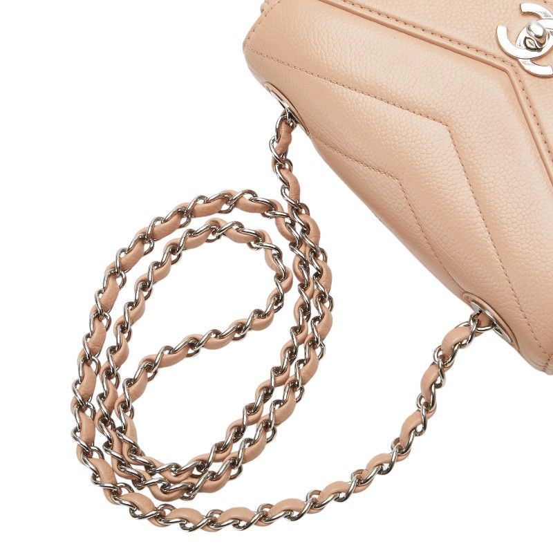 Chanel Coco Mark Chevron Caviar Shoulder Bag