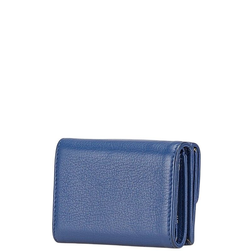 Chanel Coco Mark Lucky Flower Leather Tri-fold Wallet