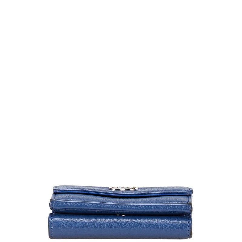 Chanel Coco Mark Lucky Flower Leather Tri-fold Wallet
