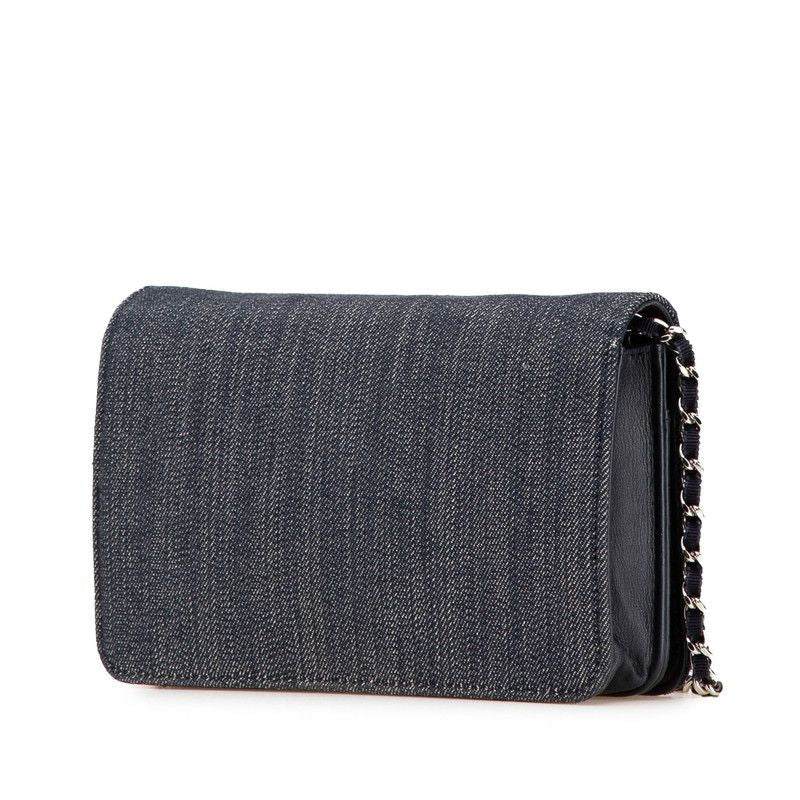 Chanel Deauville Denim Chain Wallet