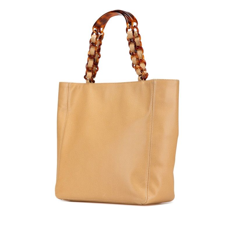 Chanel Coco Mark Caviar Skin Chain Tote Bag