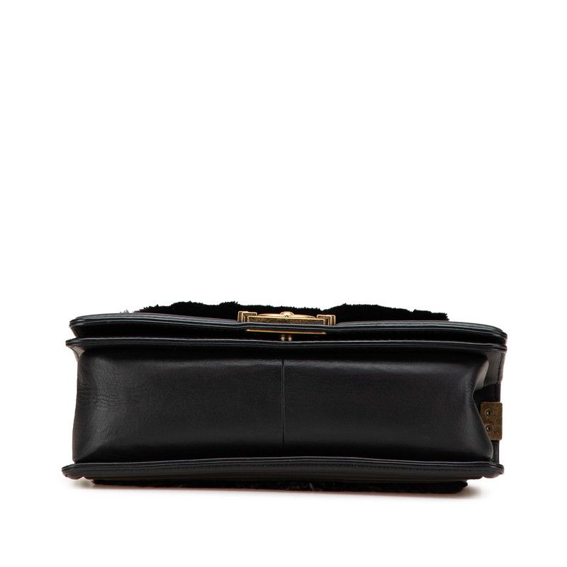Chanel Boy Chanel Lambskin Fur Shoulder Bag