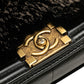 Chanel Boy Chanel Lambskin Fur Shoulder Bag