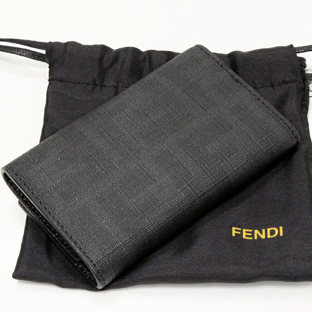 Fendi PVC Canvas 6 Key Case Black 8AP079 00VRE F0XB8