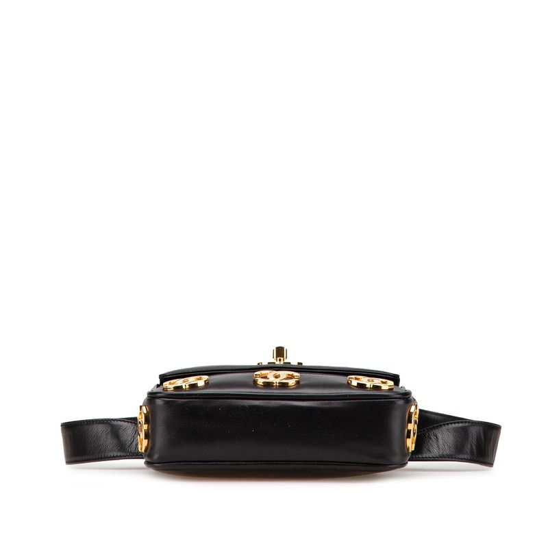Chanel Triple Coco Mark Leather 2way Shoulder Bag Waist Bag